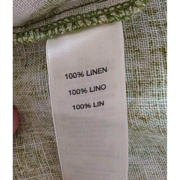 Chico’s 100% Linen Jacket Ikat Print 3/4 Sleeve Single Button Size 1 M / 8-10 - Picture 7 of 7